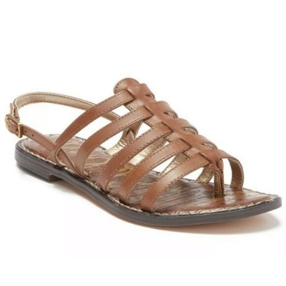 Sam Edelman Garland Strappy Brown Leather Flat Sandals 6.5 - Picture 1 of 10